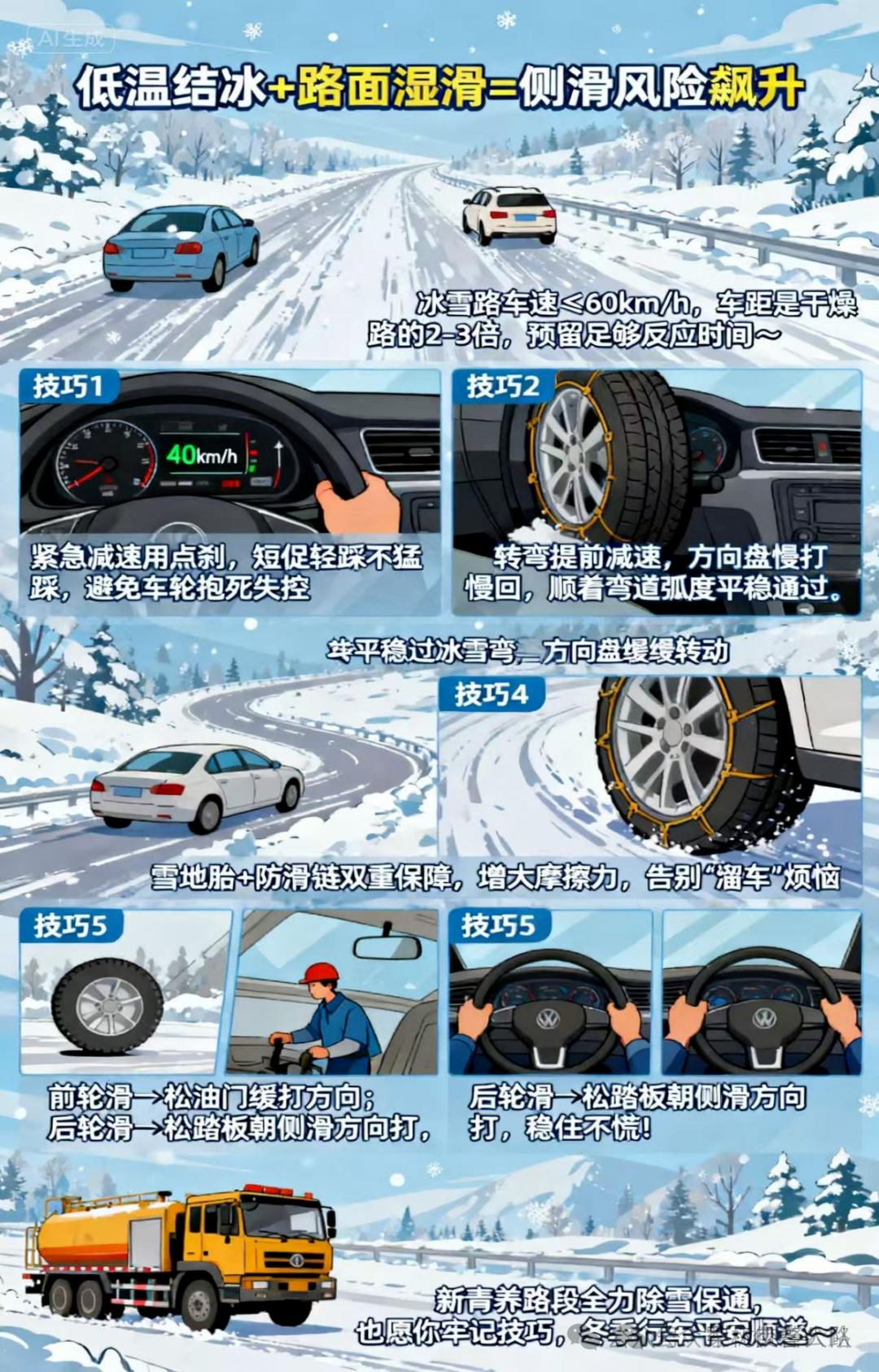 開車前繞車一周_出行提示_雪天行車安全注意事項(xiàng)
